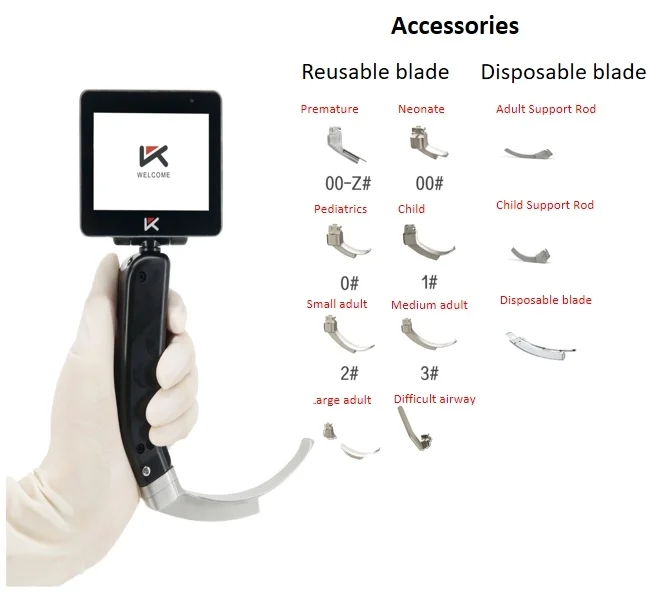 Good Price Portable Anesthesia Operating Source Light Intubation Video Laryngoscope