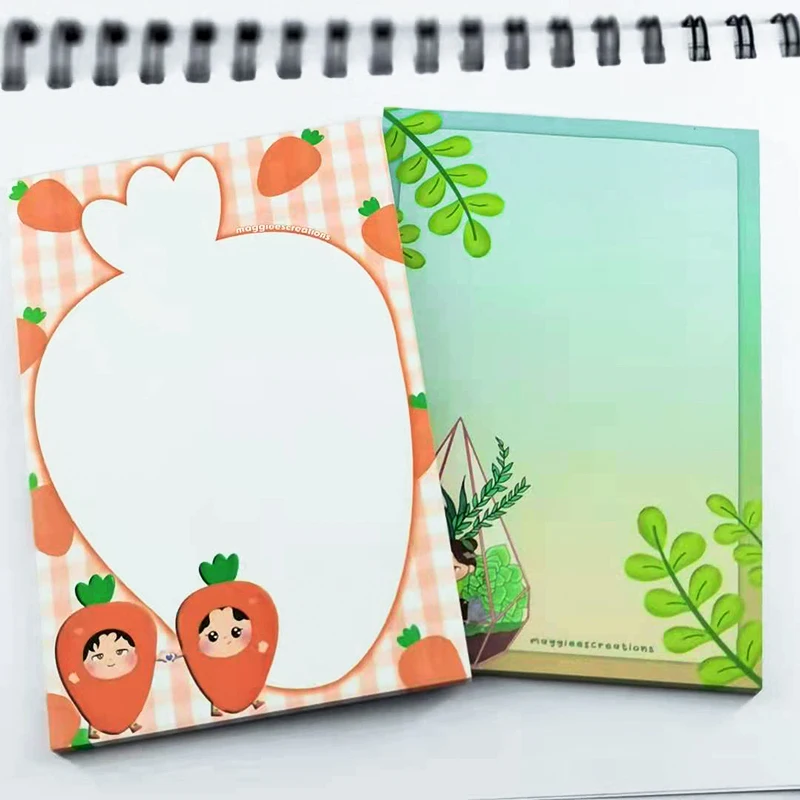 Cartoon notepad post stationary student sticky memo book transparent notes pads