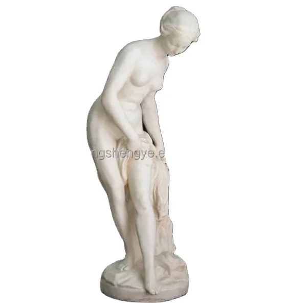 Hot sale Natural Hand Carved Stone Statue Life Size Marble Statue of Naked Woman for Sale shengye brand