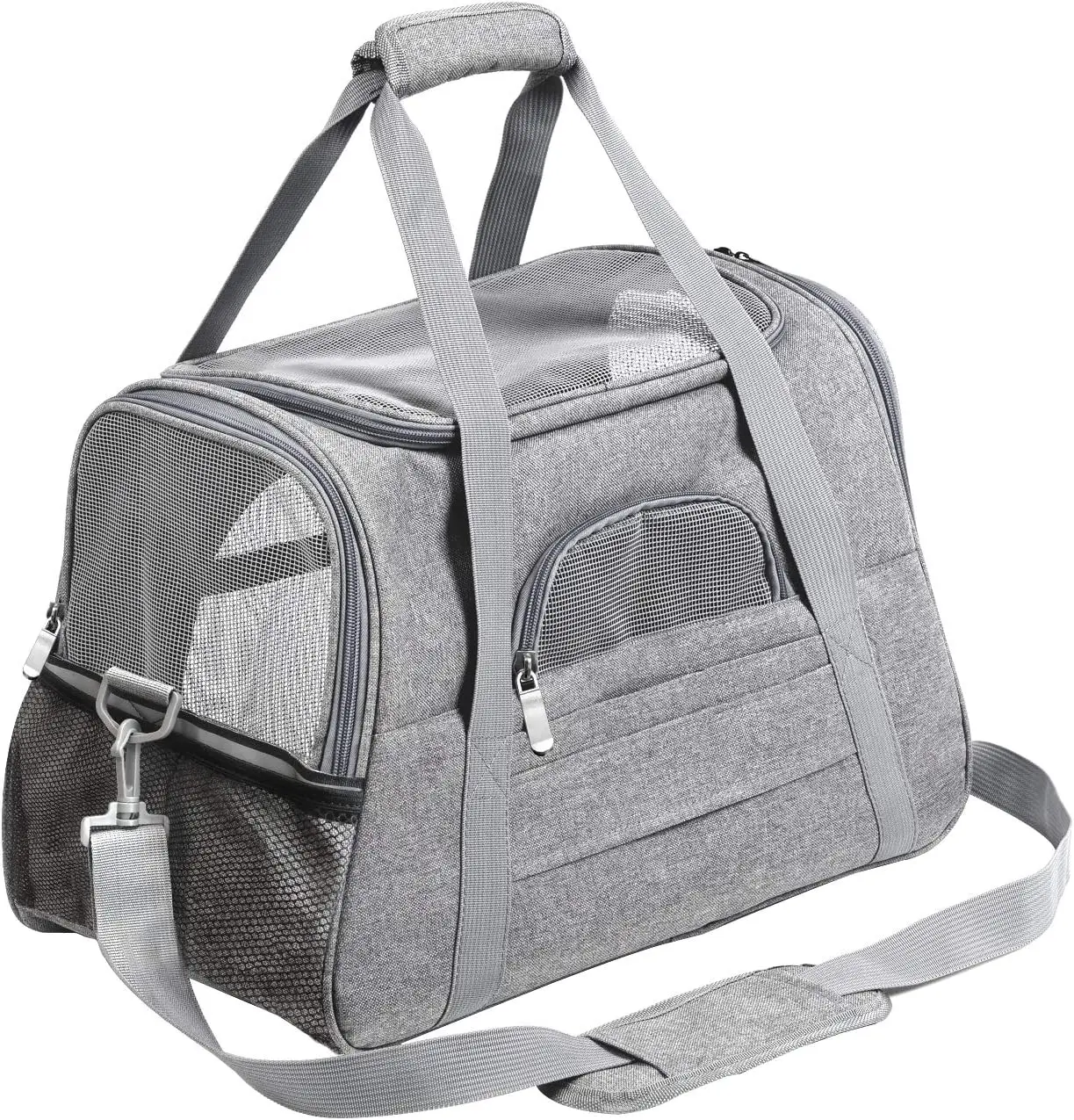 Soft Pet Carriers Portable Breathable Foldable Bag Cat Dog Carrier Bags Outgoing Travel Pets Handbag with Locking Safety Zippers