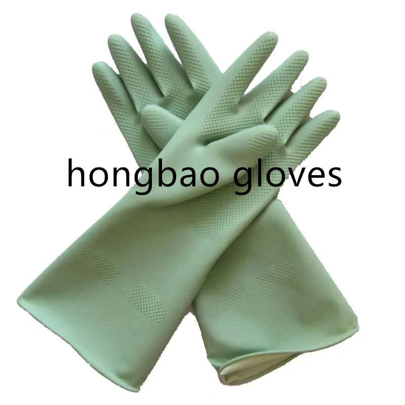 33cm korea 93g L pink  high quality kitchen waterproof gloves  rubber washing hand  glove household cleaning  latex gloves