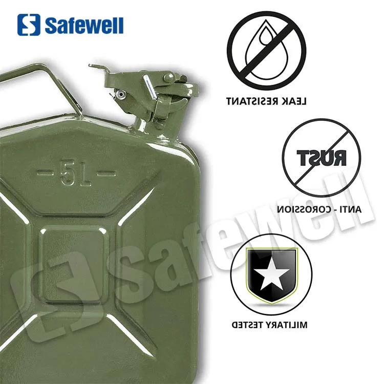 Fuel Gasoline Motorcycle Holder 5L Metal Steel Litre Spare Portable Additive Jerry Can without spout