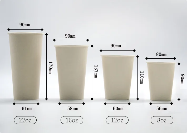 High quality and eco friendly single wall disposable paper cup with lids bamboo fiber coffee cup