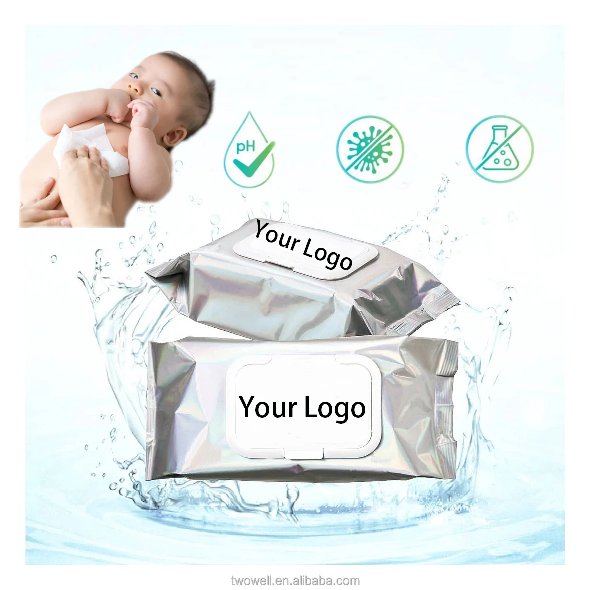 China Wholesale Sample Available Non Woven Cotton Sensitive Skin Baby Wet Wipes