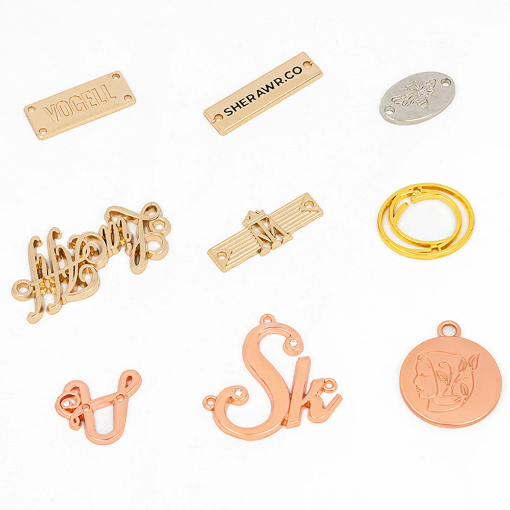 Аксессуары для одежды брендовая сумка с логотипом золотой тисненый хиджаб шарф буквенные бирки металлический логотип обуви одежда