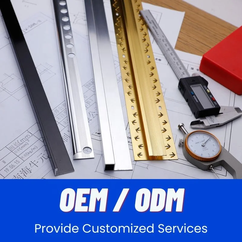 NIUYUAN Customized Profiles Decorative Tile Edge Polished Chrome Solid Brass Tile Trim