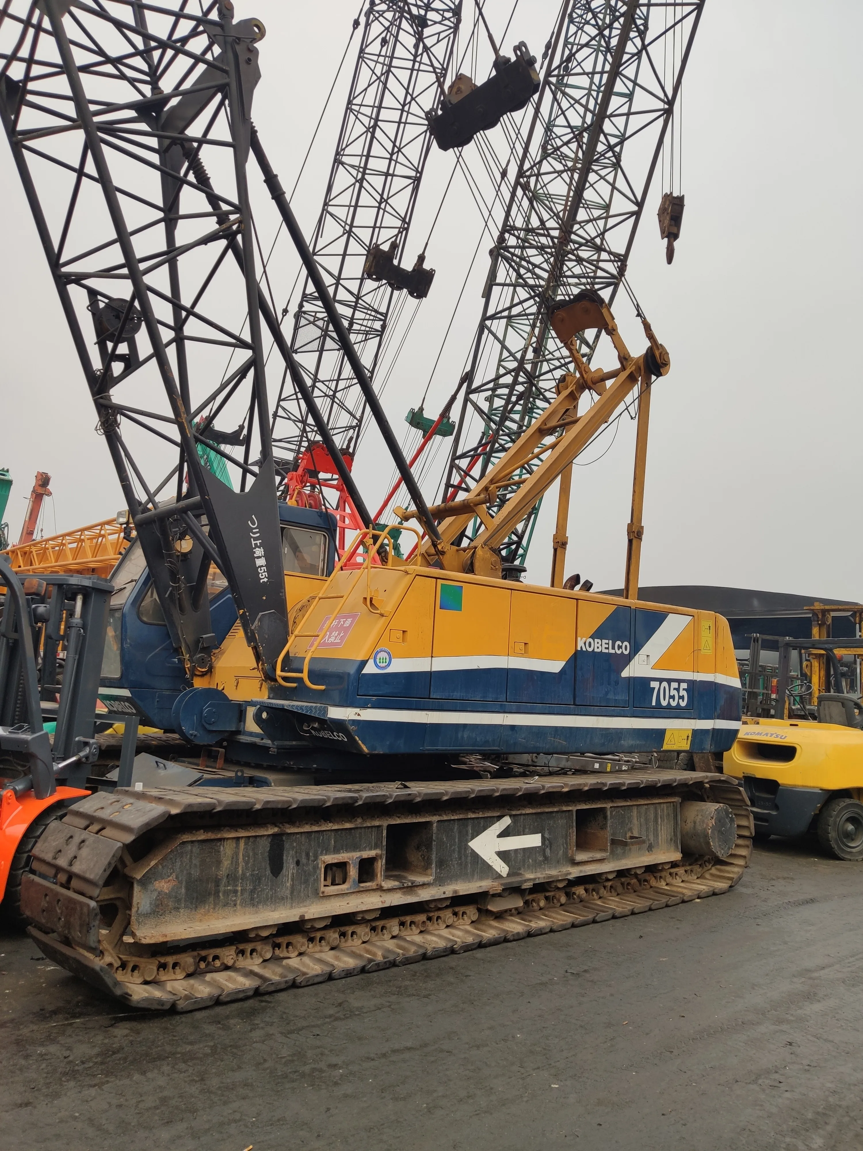 Ko bel co used 7055 55 ton telescopic boom crawler crane