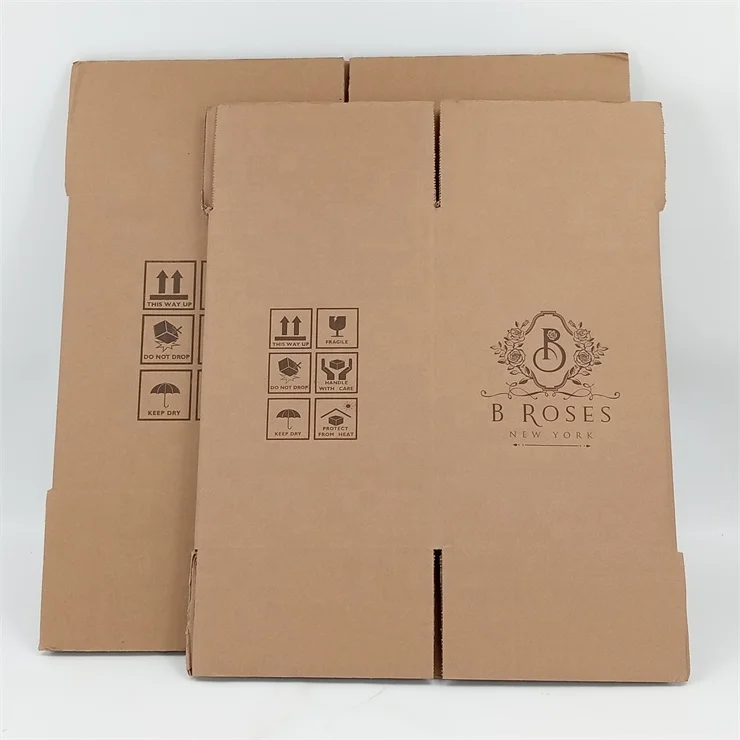 High Quality Printing Logo Brown Kraft Box Corrugated Board Packaging Box