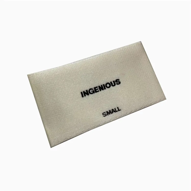 Wholesale Custom Famous Brand Name Logo Centerfold Machine Woven Damask Durable Clothes Labels for Clothing