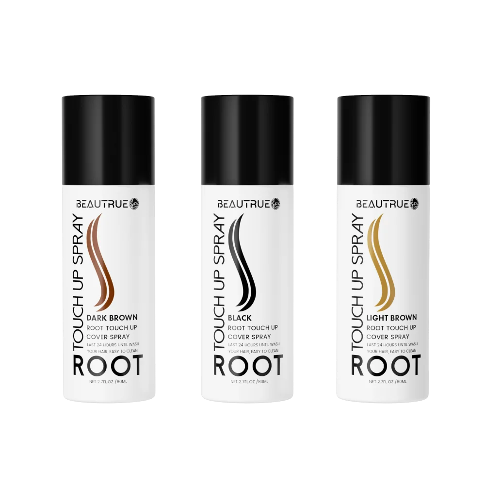 Custom Printing Labeling Color Magic Root Touch Cover Up Gray Concealer Temporary Gray Light Golden Brown Black Hair Color Spray