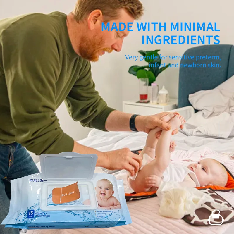 2024 Low Price Natural Organic Baby Wipes Biodegradable Water Wet Wipe For Baby Sensitive Skin