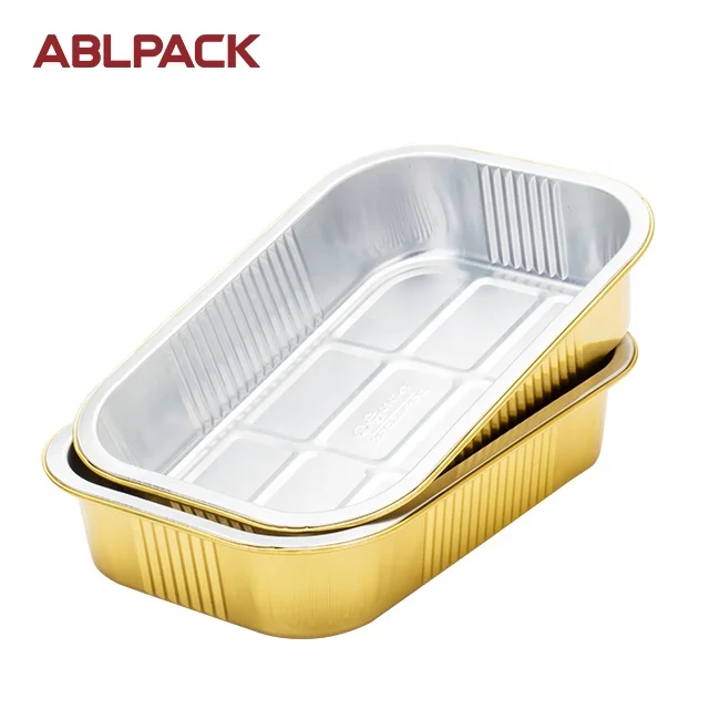 ABL PACK Custom Disposable Aluminum Food Tray With Lids Aluminum Foil Baking Cups Disposable Foil Containers