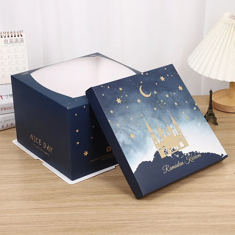 Wholesale high quality colorful paper cake box custom cake packaging with handle