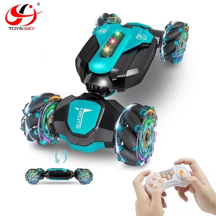 All Round 360 Degree Rotation Gesture Sensor Double Side Remote Control Stunt Car Toy Rechargeable Twist Drift Car with Light