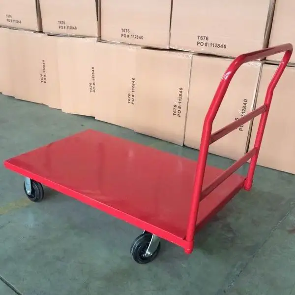 Heavy Duty customized Metal Rack hand pallet trolley handle platform trolley