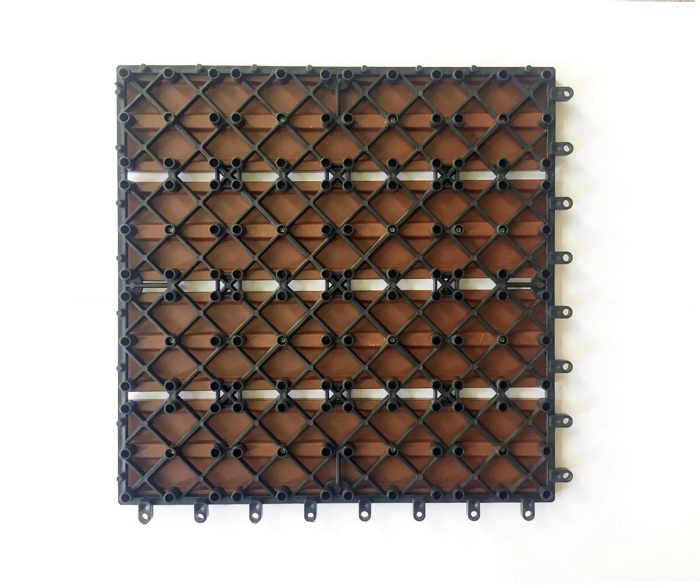 Modern Style WPC Decking Boards Low Maintenance Outdoor Terrace Floor Tiles Teak Hollow Plastic Composite Decking Smooth