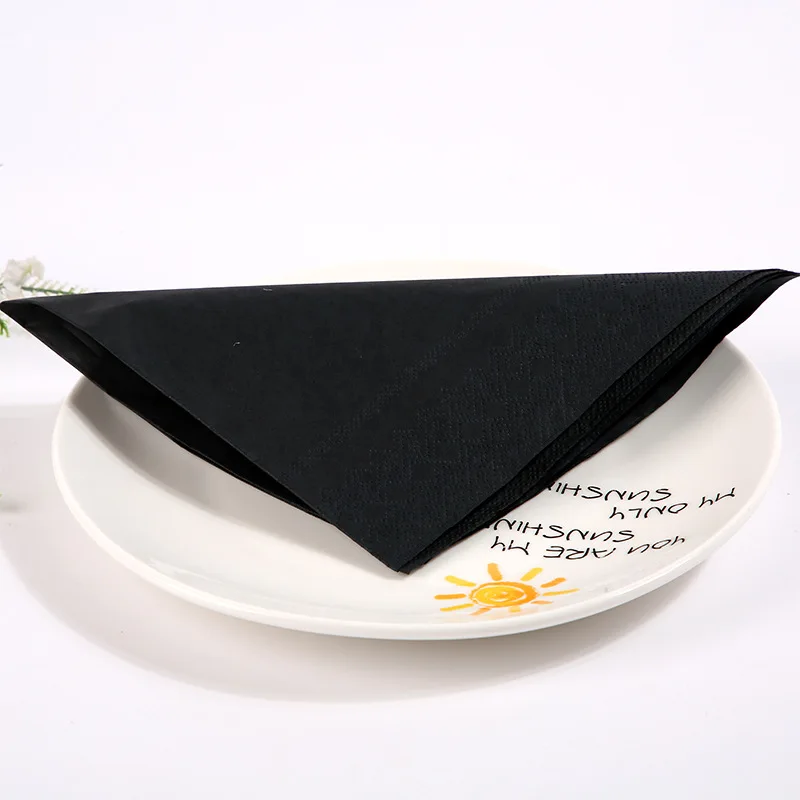 Airlaid green paper dinner paper black dispos napkin cocktail napkins with logo printed wedding napkin
