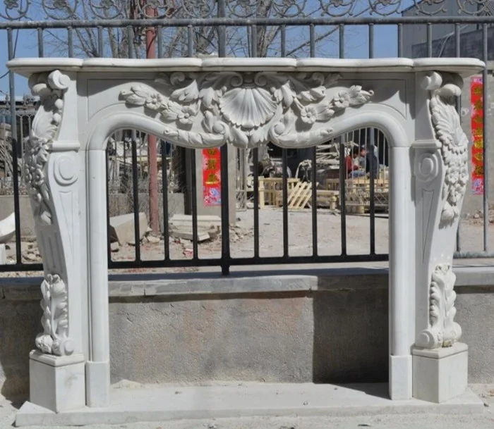 Factory direct sale marble stone contemporary fireplace surround