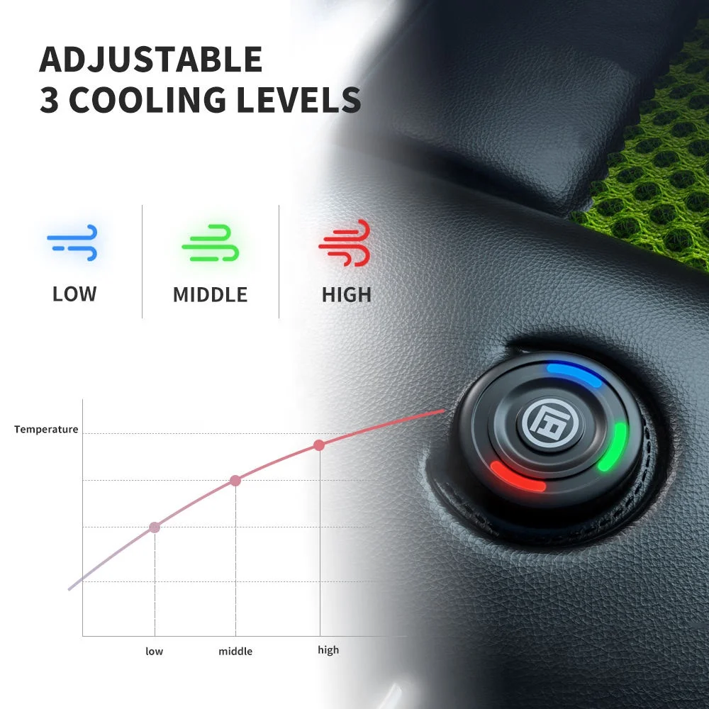 12V Electric Car Cooling Seat Cushion with Built-in Fan, Breathable and Comfortable for All Vehicle Models
