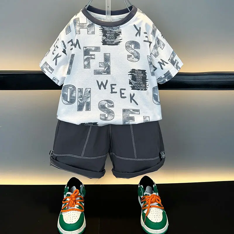 2024 summer short sleeve new boys formal suits wholesale suit for kids boys wedding children boys suits