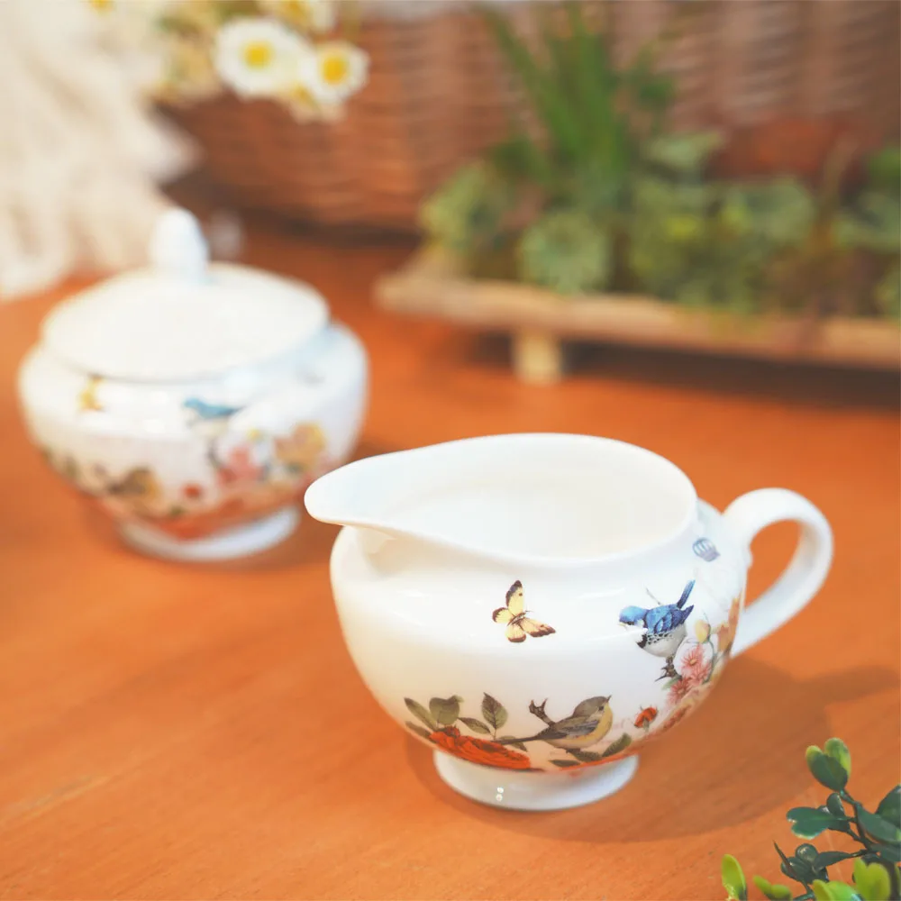 Stechcol  Wholesale Creative Dinnerware Fine Bone China Ceramic Milk Pot Creamer Jar gravy boat