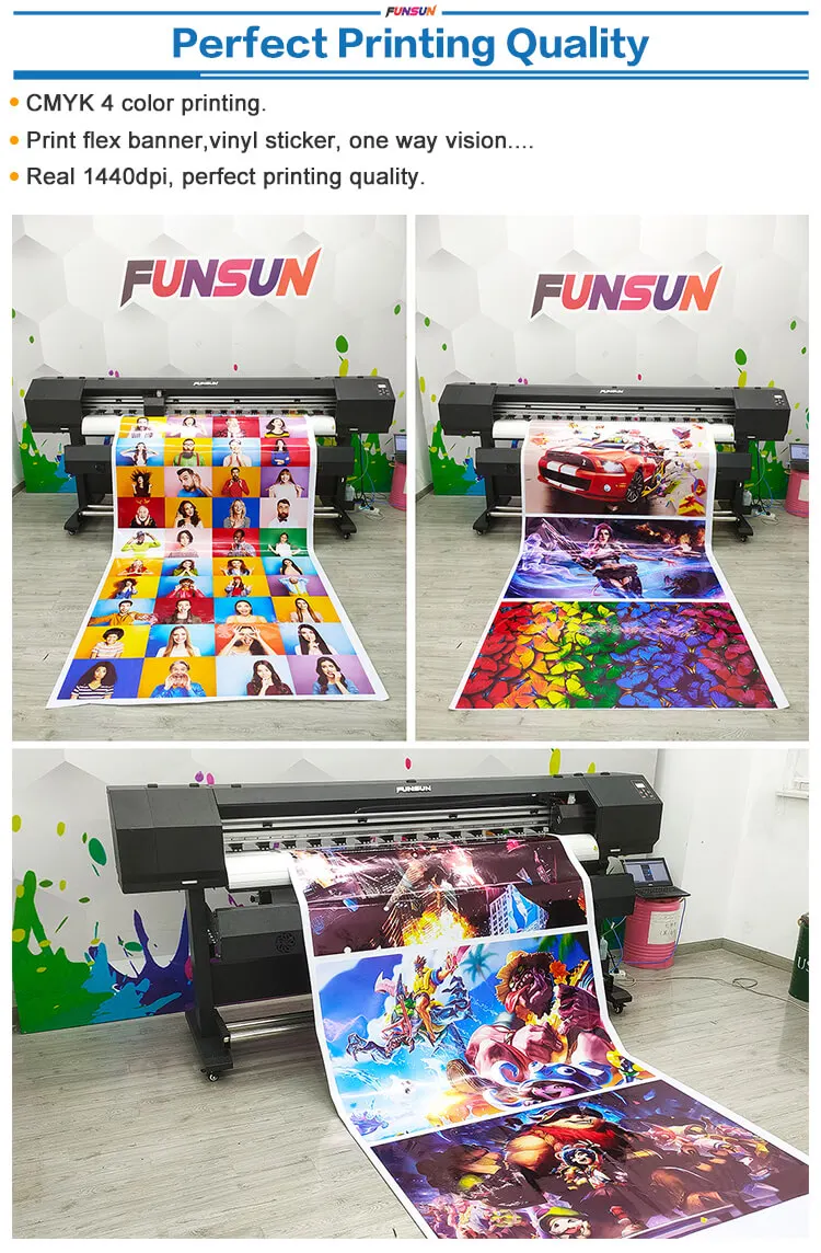Funsun XP600 Inkjet Printer 1.6m 1.8m 3.2m China Plotter Large Format Poster Canvas Vinyl Wrap Eco Solvent Printer