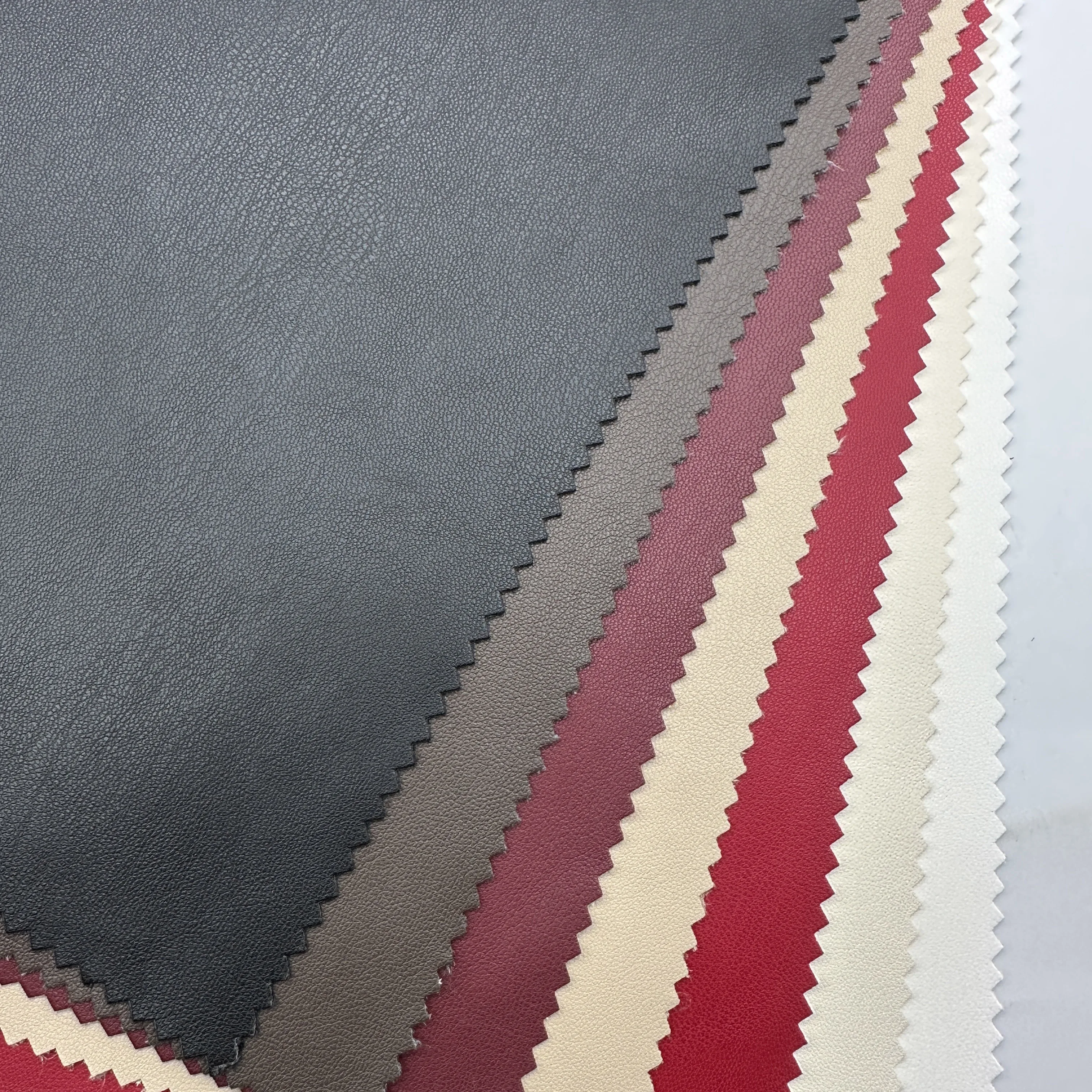 High Quality Pu Vegan Leather Suede backing Soft Leather fabric New Design vegan leather Fabric For Jacket