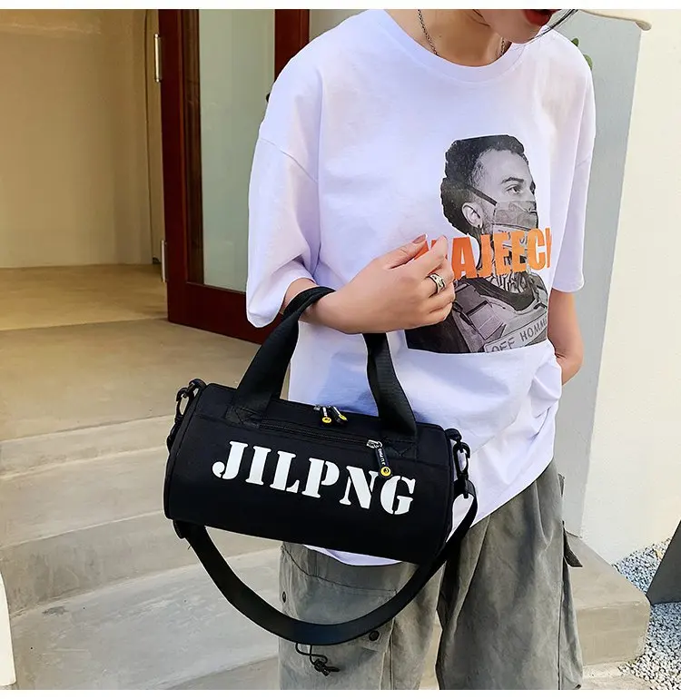 Мини Водонепроницаемый провести ночь маленький черный желтый круглая бочка Необычные плеча уик-энд для снаряжения, для путешествий, сумка для спортивного