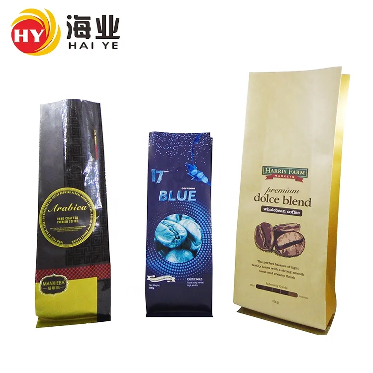 Multi Coloured Gravure Printing Coffee packaging Side Gusset Bag Plastic Laminated Foil With Degassing Valve in