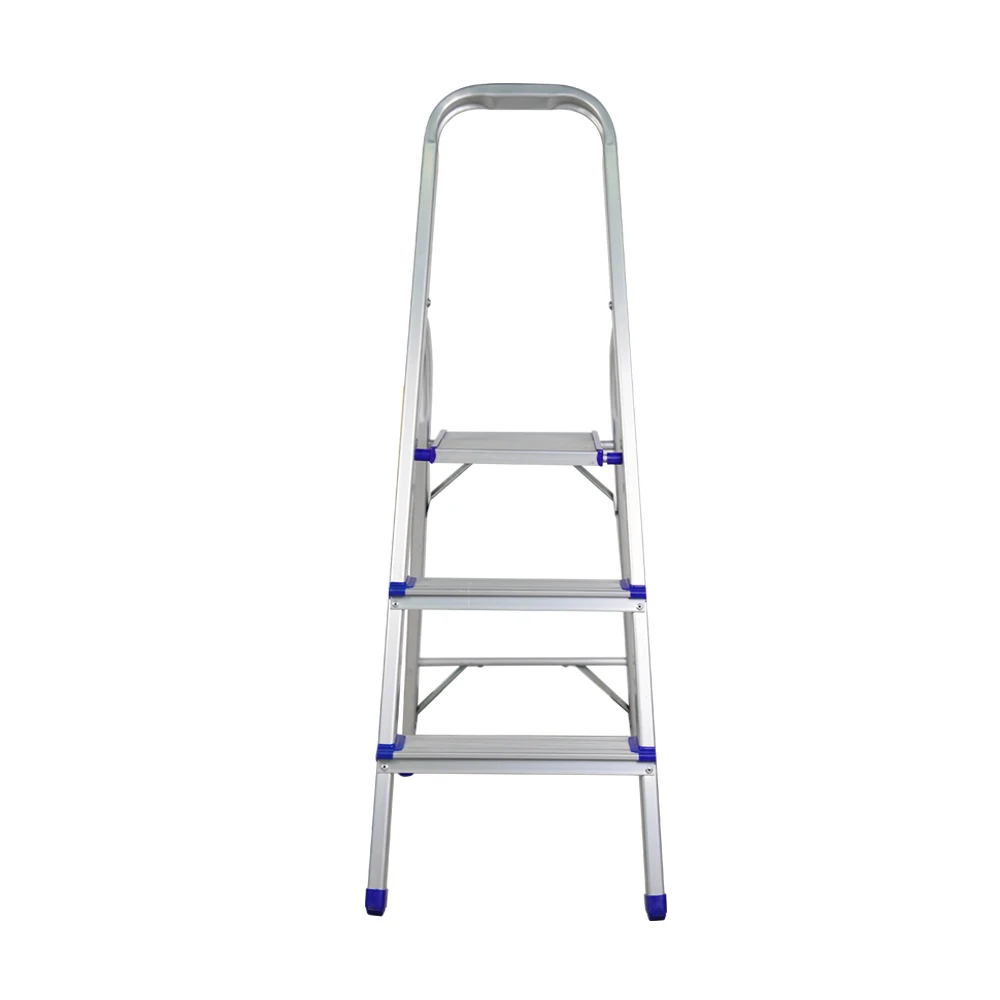 131 kitchen small steel foldable stepping ladder stool slim design portable household metal 2 3 step ladder with handrail