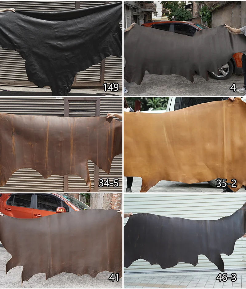  Полностью зернистая натуральная кожа CowHides Crazy Horse коровья