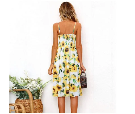 
2021 summer New relaxed and cool chest strap dress 