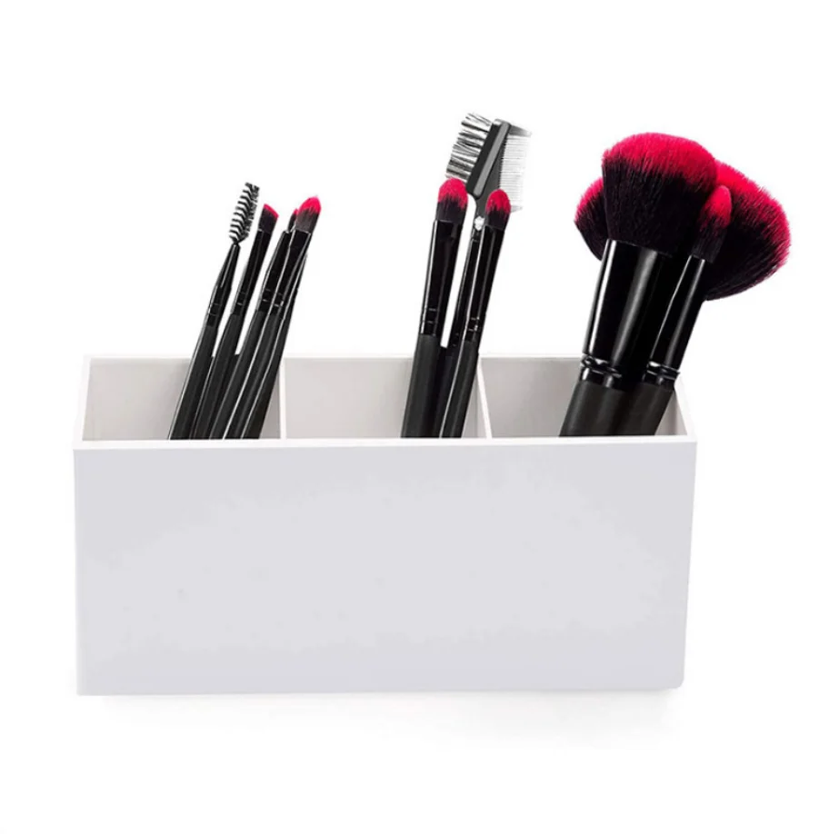 
Custom new arrival large square luxury crystal plastic acrylic makeup brush holder 