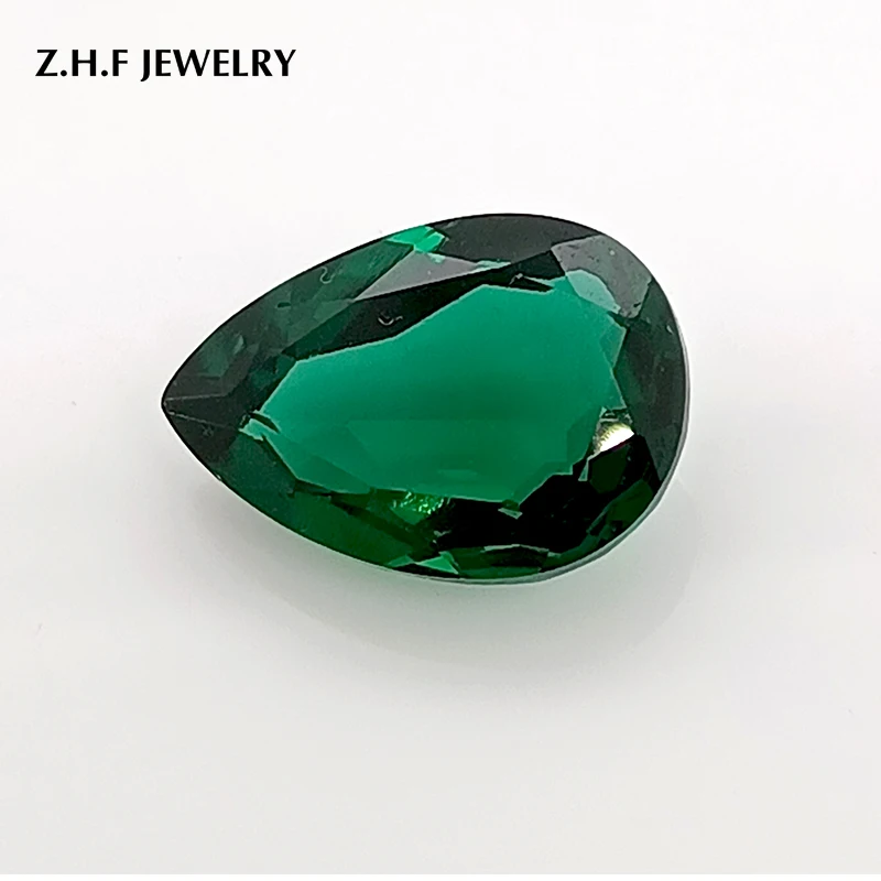 
Zambian Hydrothermal Emerald Lab grown loose emerald pear cut 13X9MM 3.9cts synthetic gemstones 