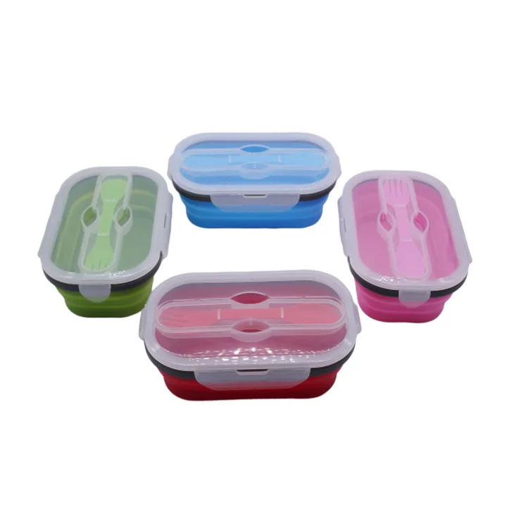 
Factory Direct Wholesale Eco Friendly High Quality Safe Leakproof 800ML Collapsible Children Lunch Box 
