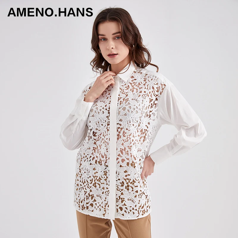 Hot sale good quality luxury design white shirt women blouses and shirts for women