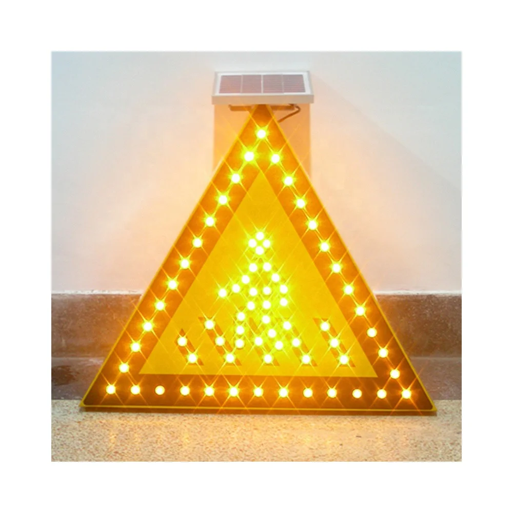 Waterproof Triangle Solar Power Flashing Lamp Warning Signal Street Reflector Sign Board LED Arrow Solar Traffic Signs