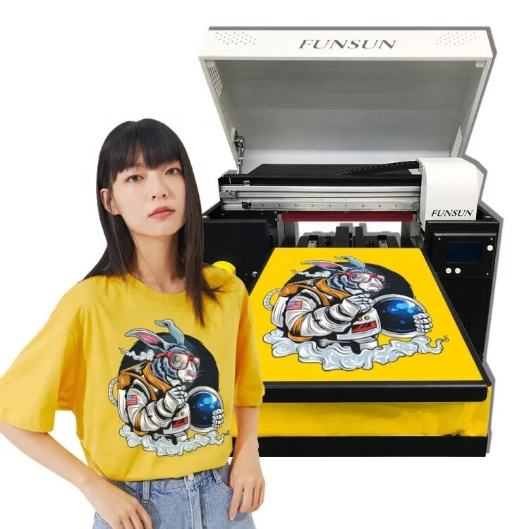 Funsun Digital Impresora Textile T-Shirt Cloth Fabric Direct To Garment Print Tshirt Dtg Printer T Shirt Printing Machine