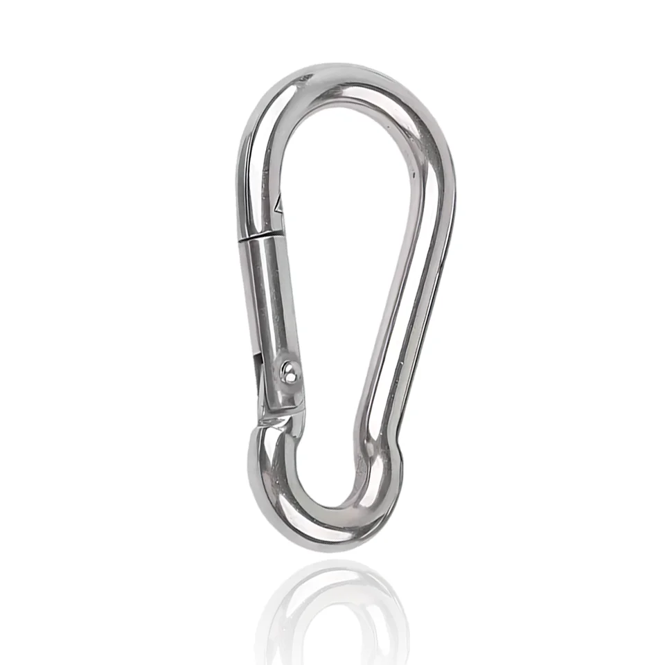 Factory Direct High Quality Metal Din5299c Spring Silver Climbing Carabiner Clips Stainless steel Snap Hook