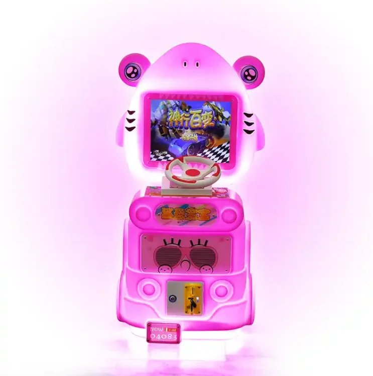 Cartoon mini arcade machine video game children 3d car racing coin-operated game machine for sale