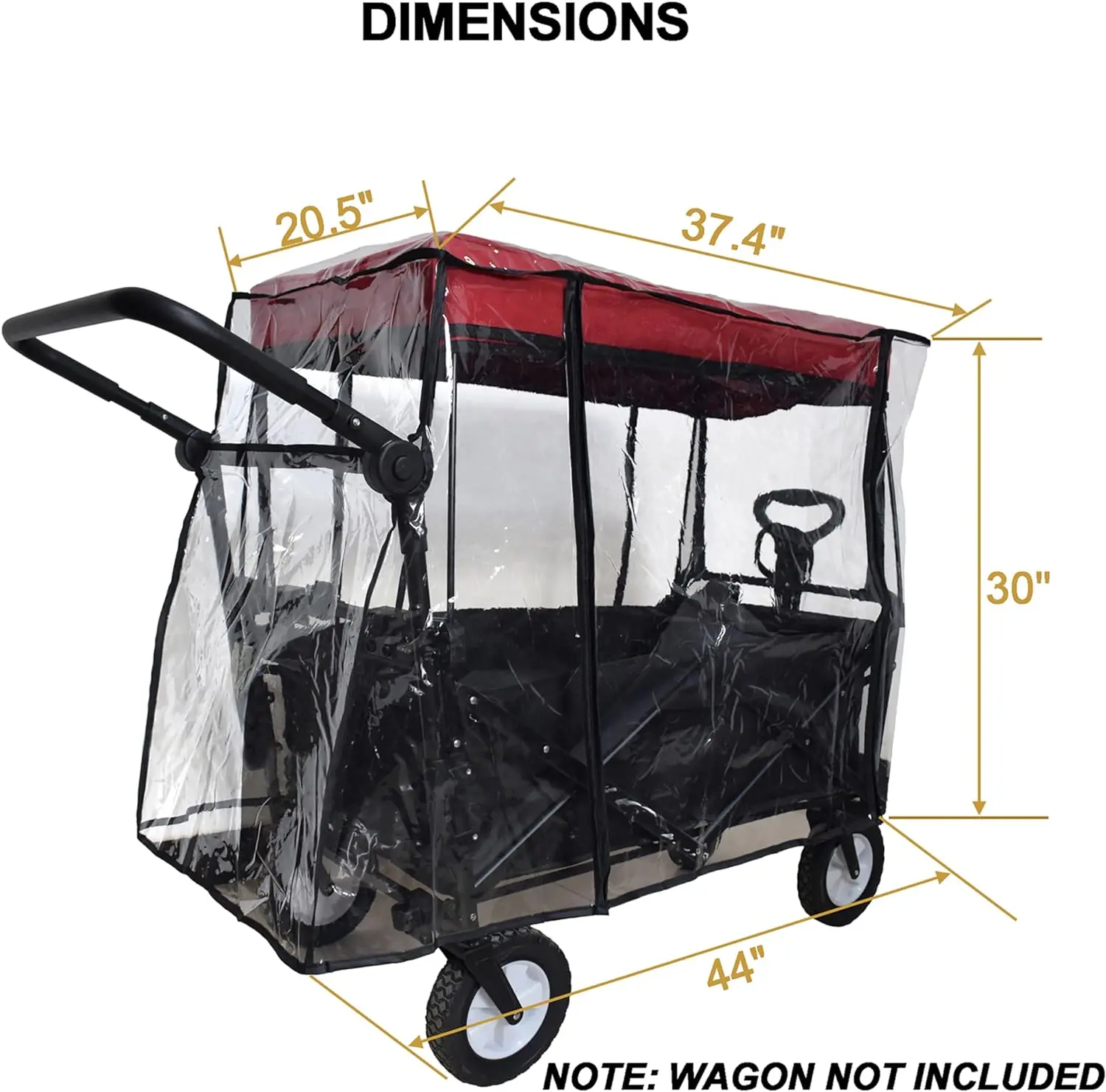 Rain Cover For Wagon Cover Waterproof Push-Pull Wagon Rain Cover Canopy Folding Wagon Stroller Trolley Cart Accessories