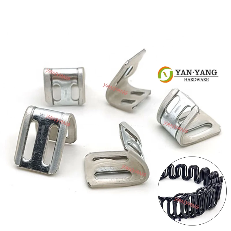 Yanyang sofa spring clamp durable quality fastener four holes plastic covered sofa clips for furniture