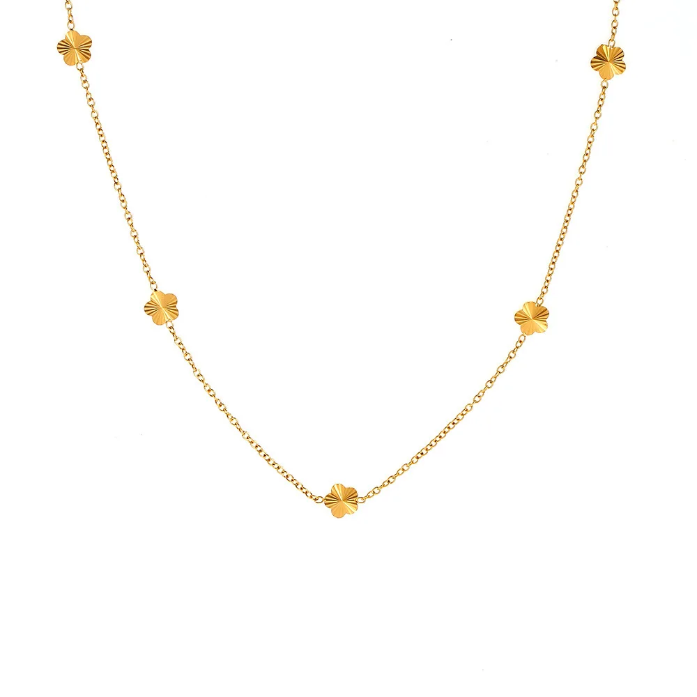 Fashion Necklaces Sunlight Flower Necklace 18k Real Gold Plated Stainless Steel Necklace Wholesale Shopping for Jewelry Online