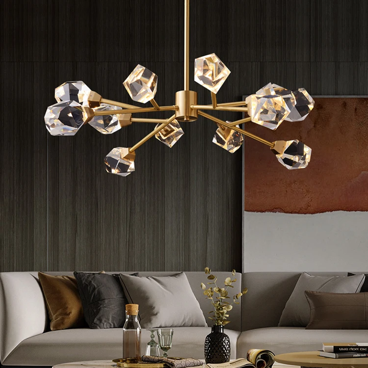 Modern Ceiling LED Crystal Chandelier Lights Hanging Light Fixture For Living Room Pendant Lamps