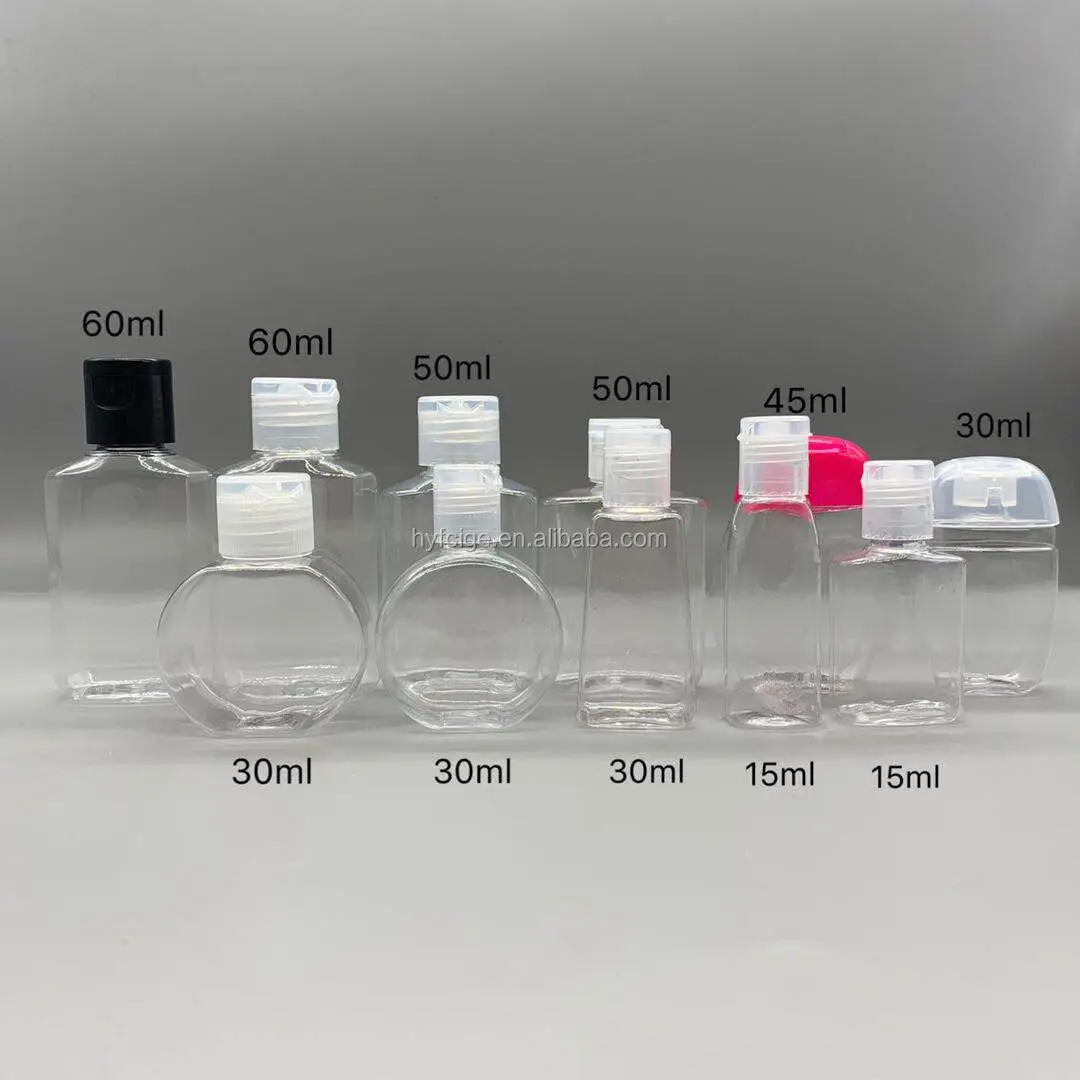 
60ml PET flip top cap plastic bottle for hand sanitizer 