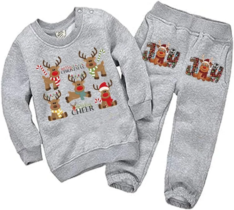 Deer Heat Transfers Vinyl Christmas Iron on Patches Stickers for T-Shirts Jeans Jacket Hoodies Clothing Decorations