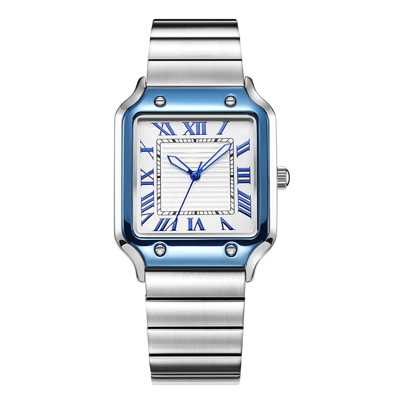 OEM Design Business Rectangle Stainless Steel Roman Watch For men Custom Logo Your Private Label Watches