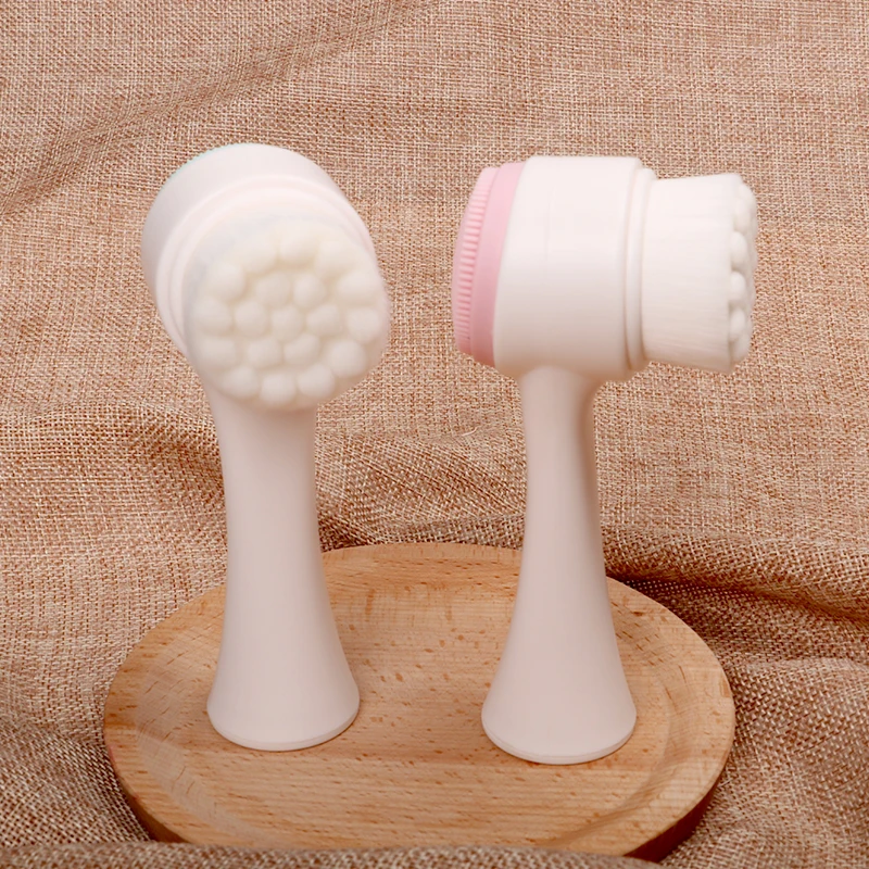 Standing Multi function Double-sided Facial Brush Silicone Face  Scrub Tool Face Cleaning Brush