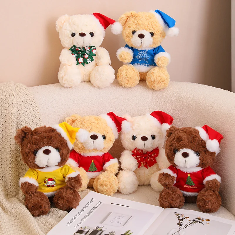 Manufacturers Wholesale Stuffed 20cm Toy Bear Bow Tie Hat Wear Clothes  To Send Gifts To Children Friends
