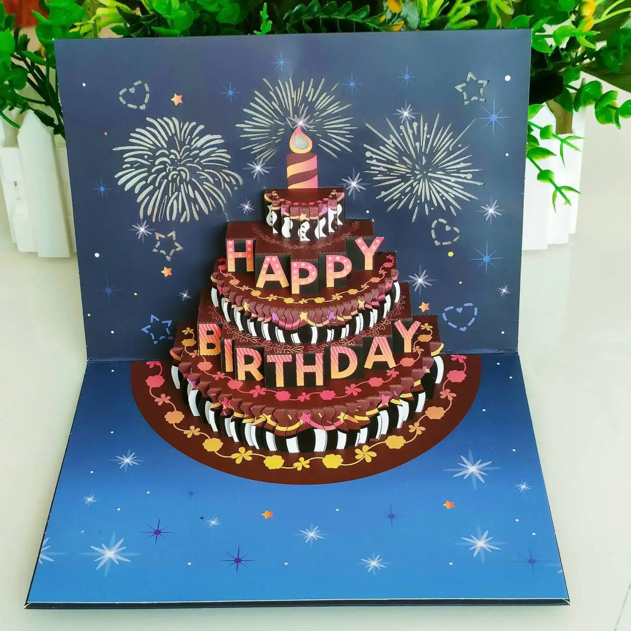 Оптовая продажа Заводская печать музыкальные открытки на день рождения со светом и музыкой поздравительные звуком